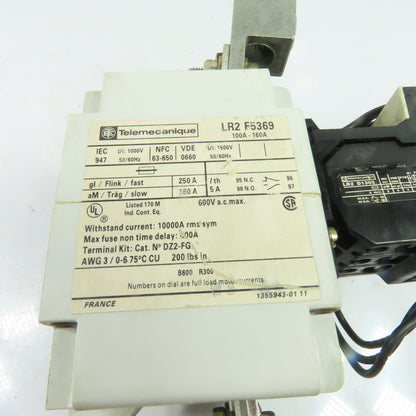 Telemecanique LR2 F5369 100-160A 3-Pole Thermal Relay 600V