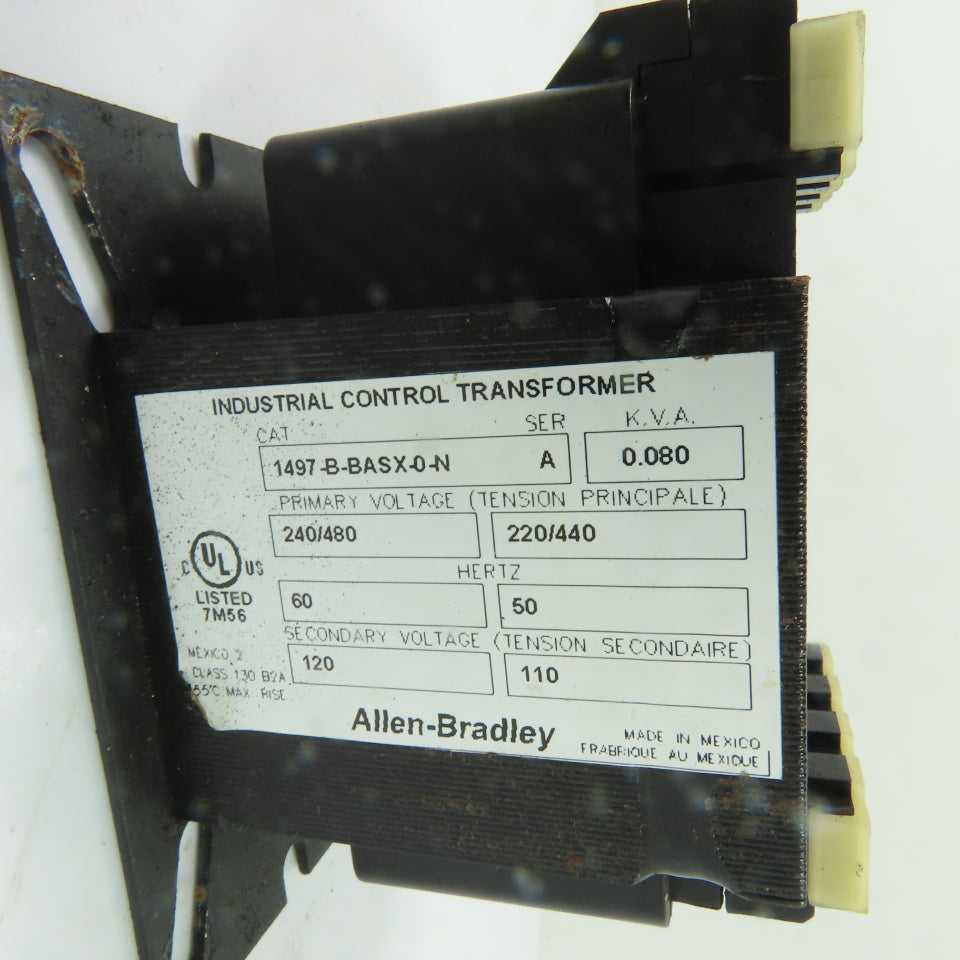 Allen-Bradley 1497-B-BASX-0-N 0.08KVA Control Transformer 240/480V Pri 120V Sec