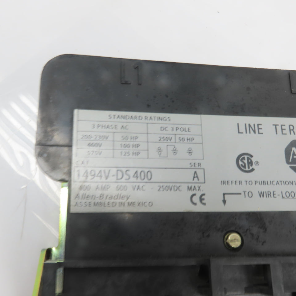 Allen-Bradley 1494V-DS400 400A 3-Pole Non-Fusible Safety Disconnect Switch600VAC