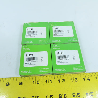 SKF 11197 CRWH1 Single Lip Oil Seal 1.125" Shaft x 1.852" OD Lot Of 4