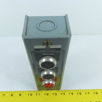 Allen-Bradley 800H-3HA 3-Position Forward/Reverse/Stop Pushbutton Station 600VAC