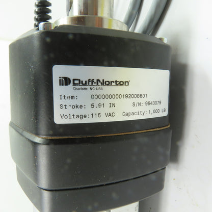 Duff-Norton D250L2-6 1000LB Electric Linear Actuator 115VAC 1Ph 5.91" Stroke