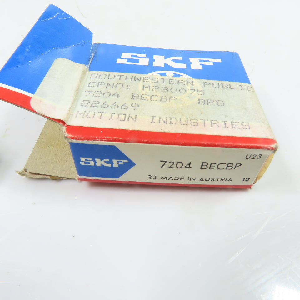 SKF 7204 BECBP Angular Contact Ball Bearing 20x47x14mm 40° Angle NEW