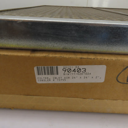 Consler 15755 24" x 24" x 2" Pleated Panel Air Filter Element