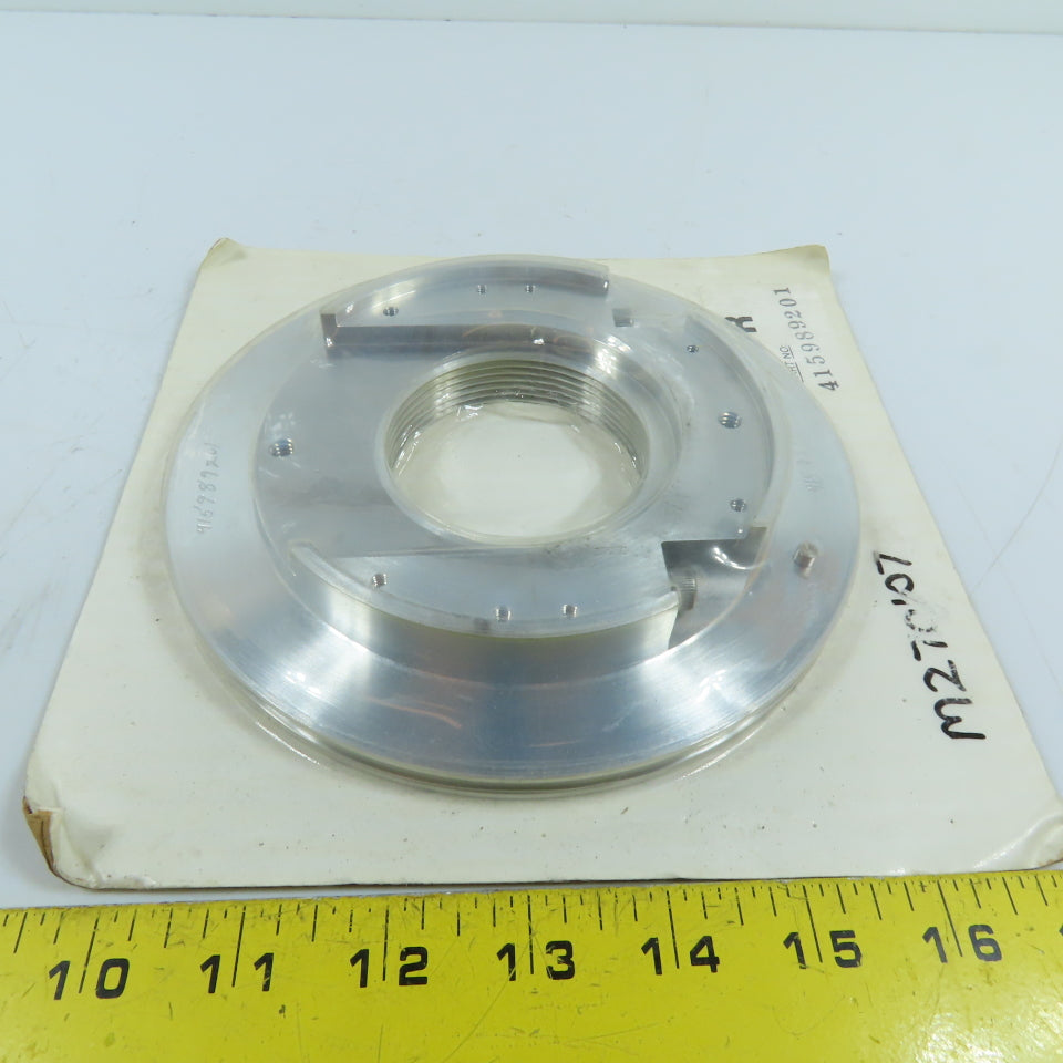 415989201 Machined Aluminum Mounting Flange Plate with Threaded Bore