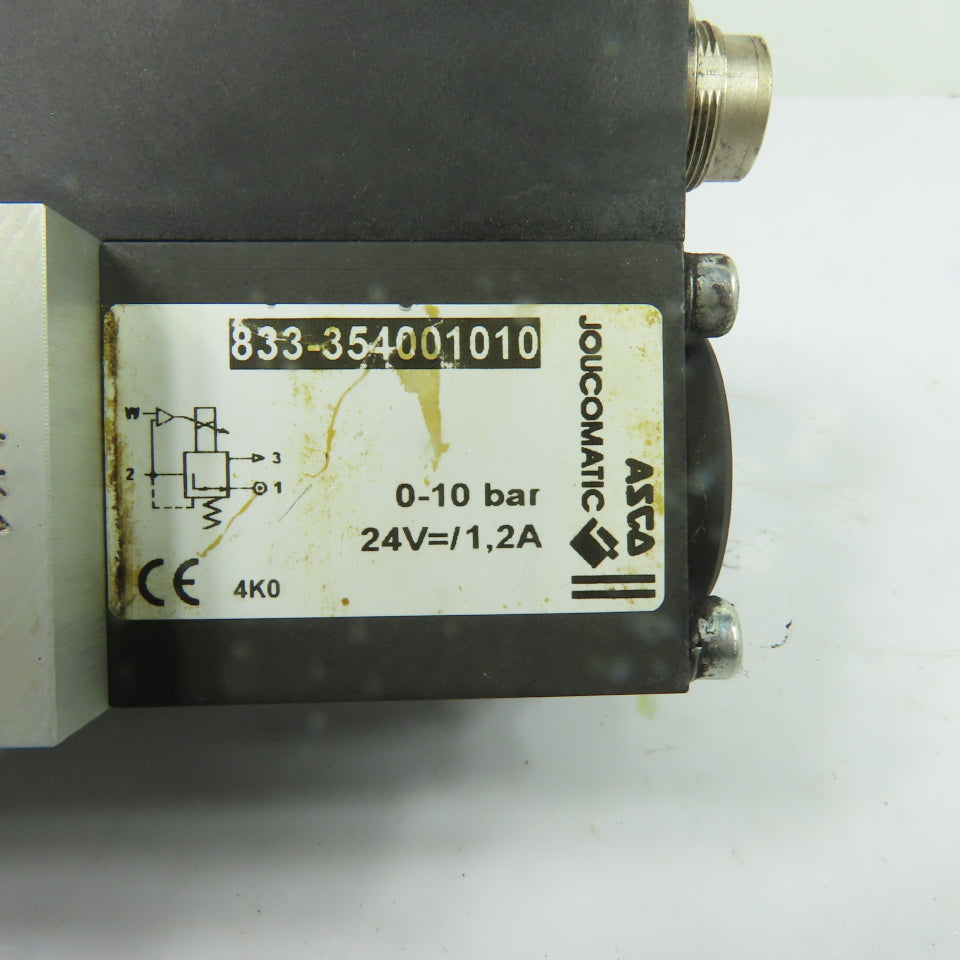 ASCO Joucomatic 833-354001010 Sentronic Proportional Valve 0-10Bar 24V 1.2A