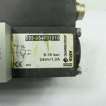 ASCO Joucomatic 833-354001010 Sentronic Proportional Valve 0-10Bar 24V 1.2A