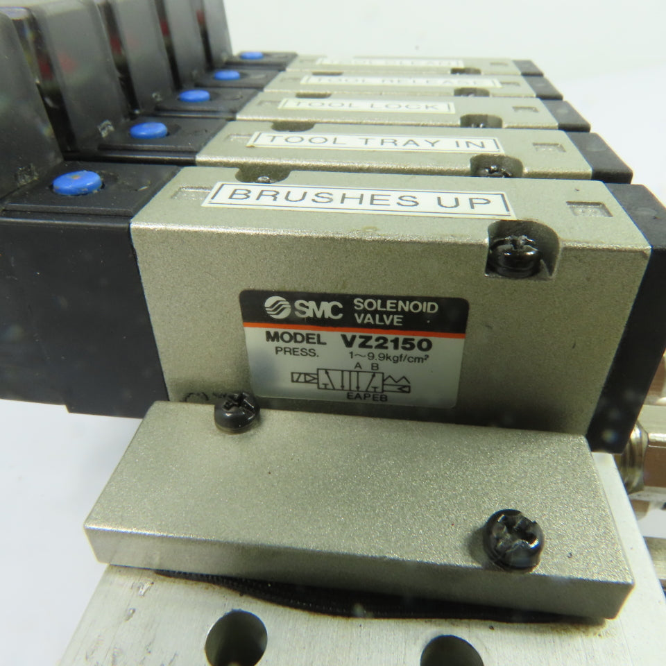 SMC VZ2150 5-Station Pneumatic Solenoid Valve Manifold Block 24VDC