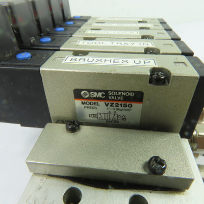 SMC VZ2150 5-Station Pneumatic Solenoid Valve Manifold Block 24VDC