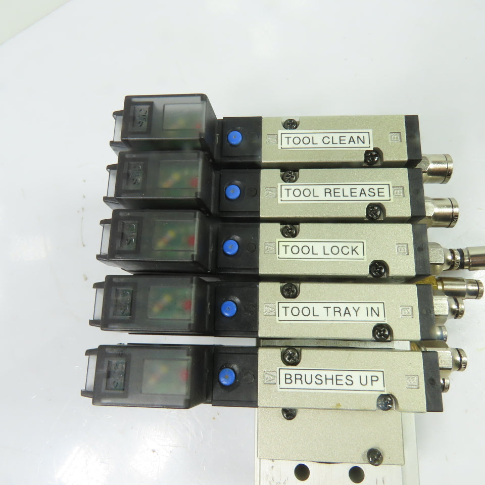 SMC VZ2150 5-Station Pneumatic Solenoid Valve Manifold Block 24VDC