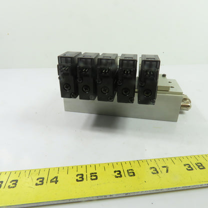 SMC VZ2150 5-Station Pneumatic Solenoid Valve Manifold Block 24VDC