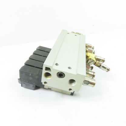 SMC VZ2150 5-Station Pneumatic Solenoid Valve Manifold Block 24VDC