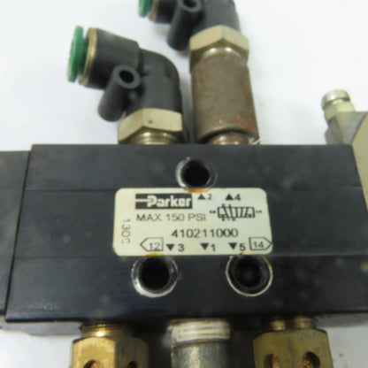 Parker 410211000 4-Way 2-Position Roller Lever Pneumatic Control Valve 150PSI