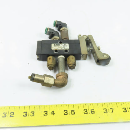 Parker 410211000 4-Way 2-Position Roller Lever Pneumatic Control Valve 150PSI