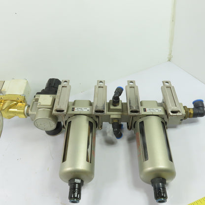 SMC AFD40-04D AFM40-04D Air Filter Regulator Combo W/ Solenoid Valve 24VDC