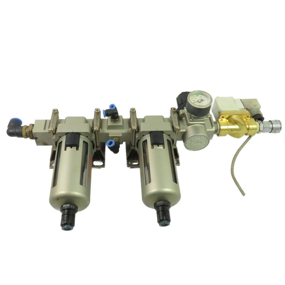 SMC AFD40-04D AFM40-04D Air Filter Regulator Combo W/ Solenoid Valve 24VDC