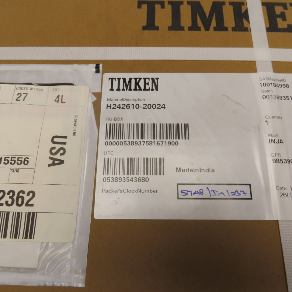 Timken H242610-20024 Tapered Roller Bearing Cup