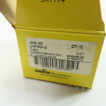 Bussmann JKS-30 30A Class J Limitron Fast-Acting Fuse 600VAC NEW Lot Of 10