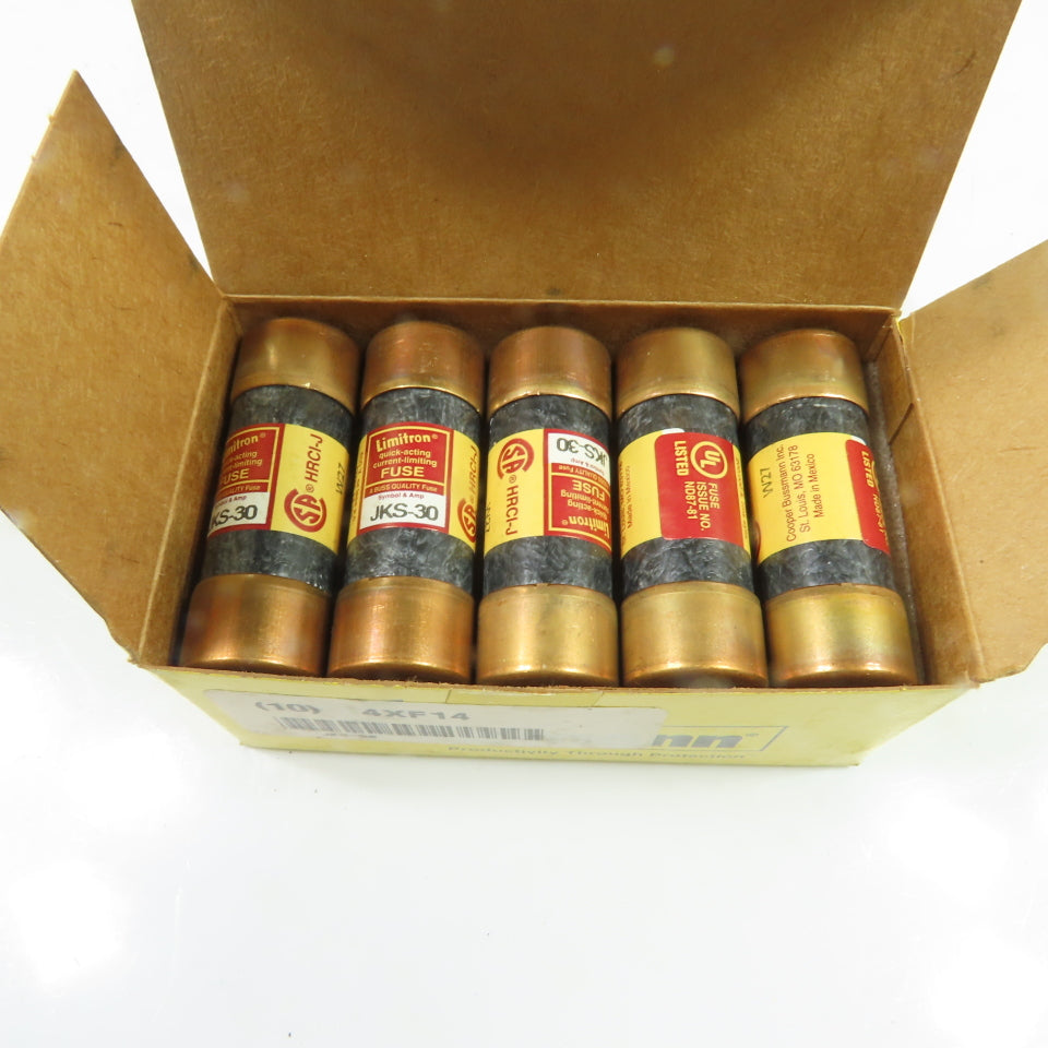 Bussmann JKS-30 30A Class J Limitron Fast-Acting Fuse 600VAC NEW Lot Of 10