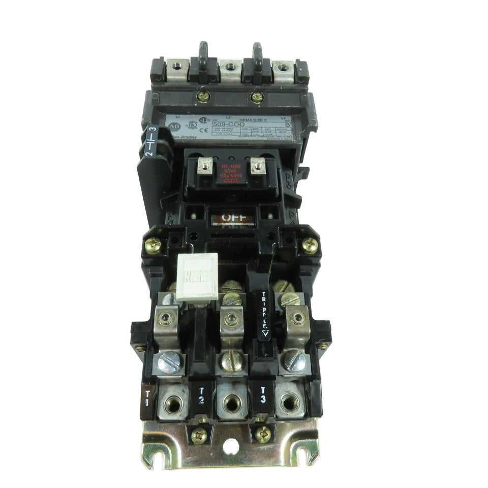 Allen-Bradley 509-COD NEMA Size 2 Motor Starter 45A 600VAC Max 115-120V Coil