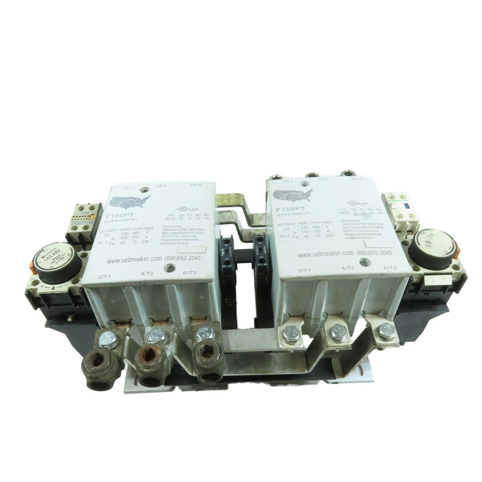 US Breaker Inc. F150P3 150A 3-Pole Reversing Contactor Assembly 600VAC