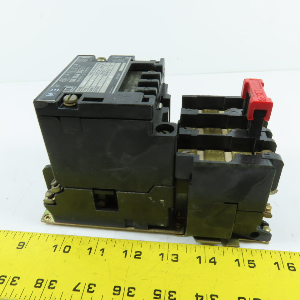 Square D 8536SCO3 NEMA Size 1 3-Pole Magnetic Motor Starter 600V