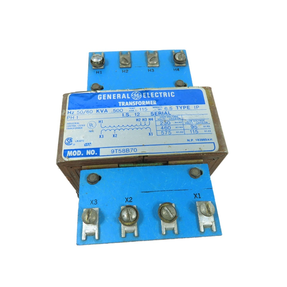 General Electric 9T58B70 Control Transformer 230/460/575V Pri 115/95V Sec 1Ph