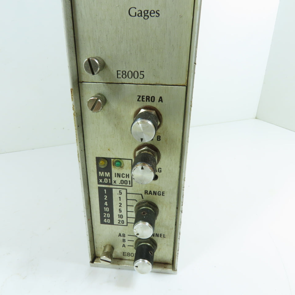 Edmunds Gages E8032 E8005 Dual Channel LVDT Column Gage Amplifier