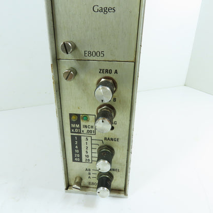 Edmunds Gages E8032 E8005 Dual Channel LVDT Column Gage Amplifier