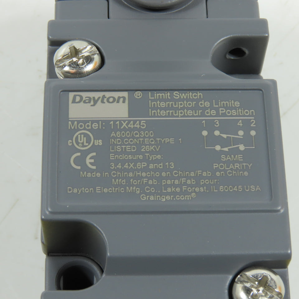 Dayton 11X445 Heavy Duty Rotary Head Limit Switch SPDT 600VAC