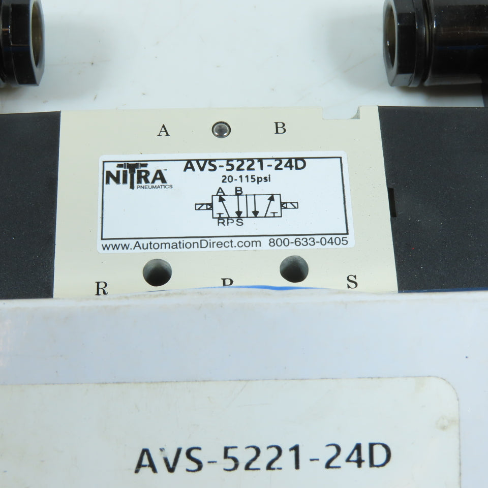 NITRA AVS-5221-24D Double Solenoid 5-Port 2-Position Pneumatic Valve 24VDC