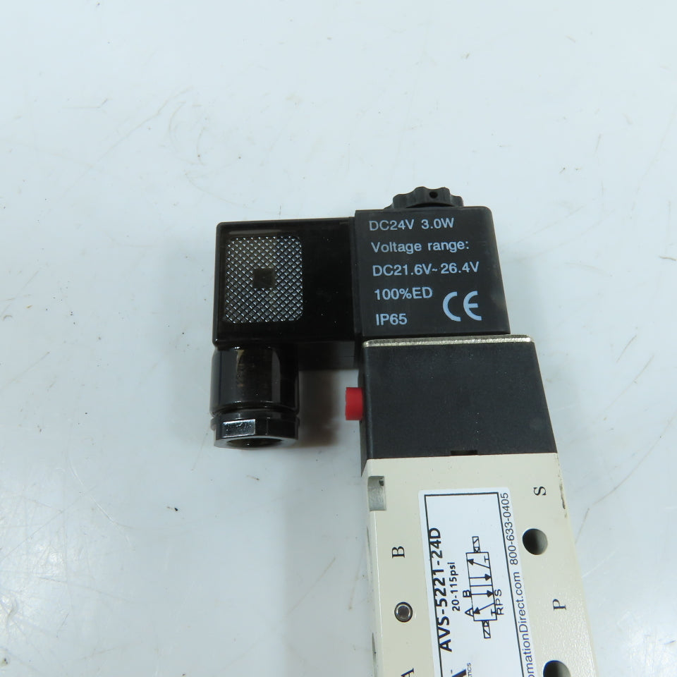 NITRA AVS-5221-24D Double Solenoid 5-Port 2-Position Pneumatic Valve 24VDC