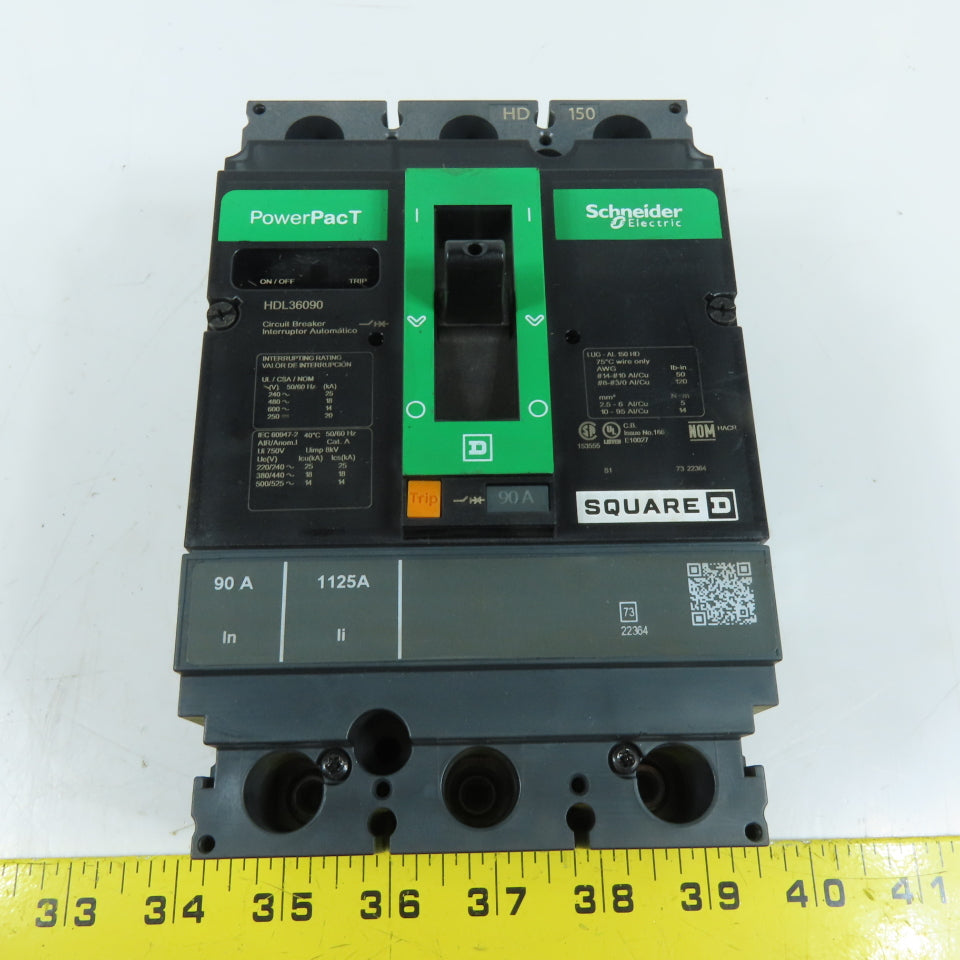 Square D HDL36090 90A 3-Pole Molded Case Circuit Breaker 600VAC