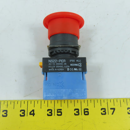 Koino NS22-PER 22mm Twist-Release E-Stop Pushbutton Switch 250VAC