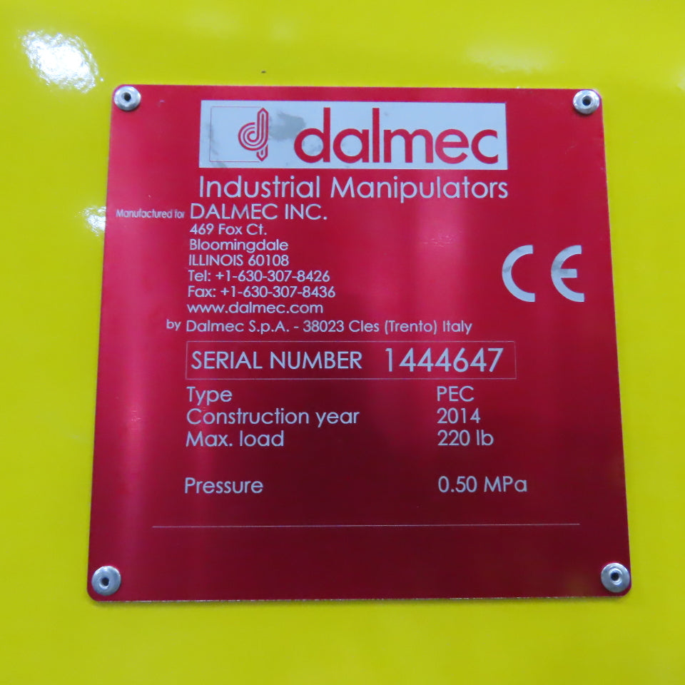 Dalmec PEC 220LB Cap. Pneumatic Articulating Arm Manipulator 0.5MPa 135"Swing