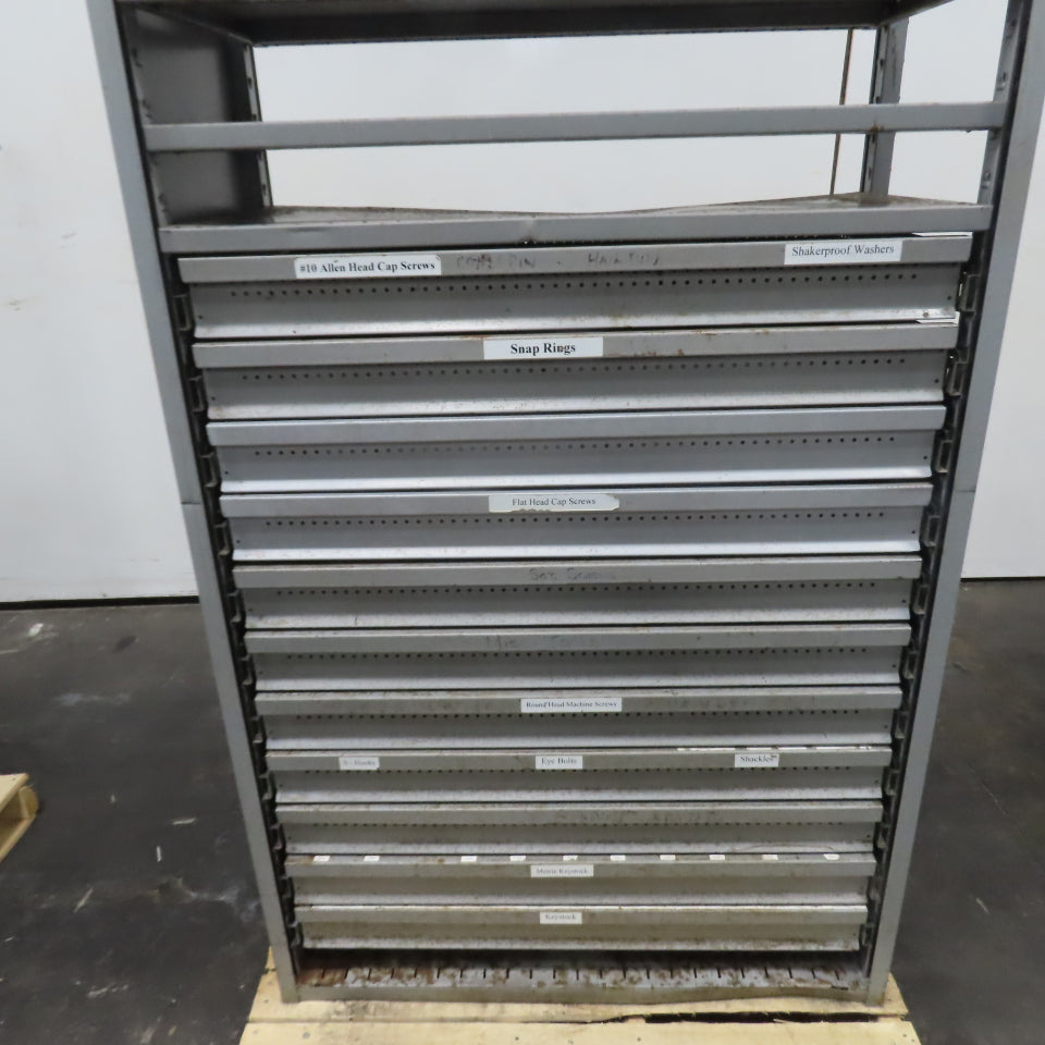 11-Drawer 2-Shelf Small Parts Tools Storage Cabinet 42" x 20" x 86"