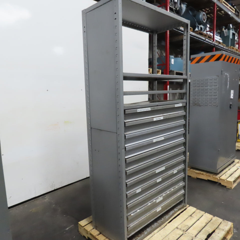 11-Drawer 2-Shelf Small Parts Tools Storage Cabinet 42" x 20" x 86"