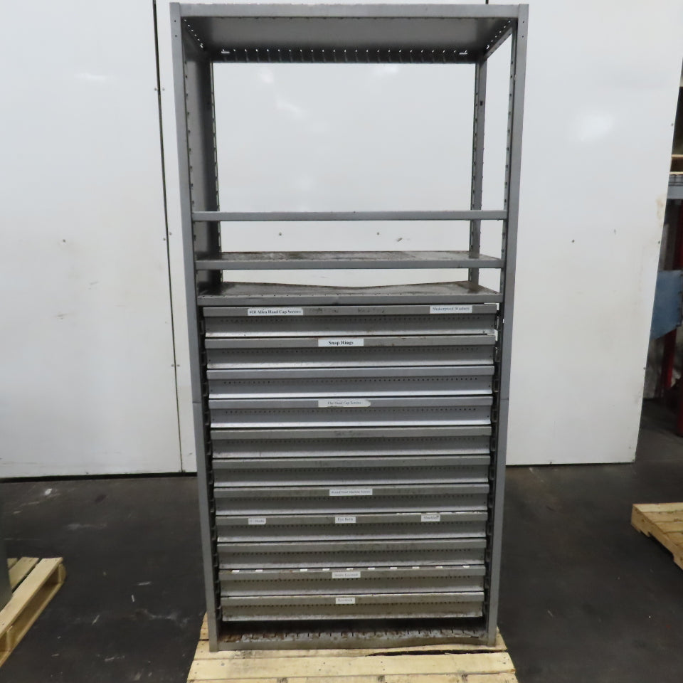 11-Drawer 2-Shelf Small Parts Tools Storage Cabinet 42" x 20" x 86"