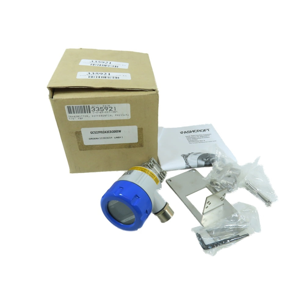 Ashcroft GC527F0242CD200IW Differential Pressure Transmitter 0-200" WC 12-32VDC