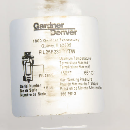 Gardner Denver 3248608 Compressed Air Filter Housing 2" NPT 300PSIG 485SCFM