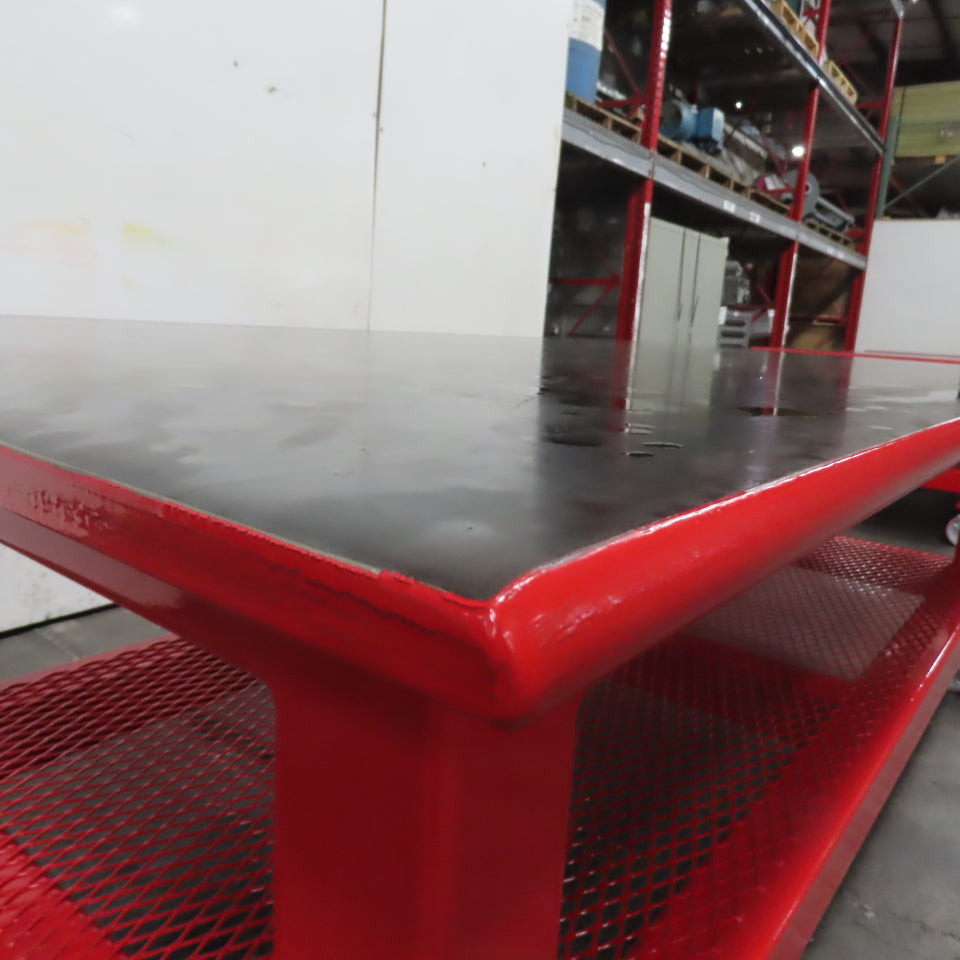 96" x 48" New Rolling Welding Table Work Bench 1" Steel Top W/ Shelf 34" Tall