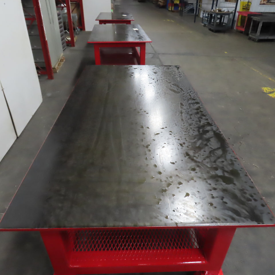 96" x 48" New Rolling Welding Table Work Bench 1" Steel Top W/ Shelf 34" Tall