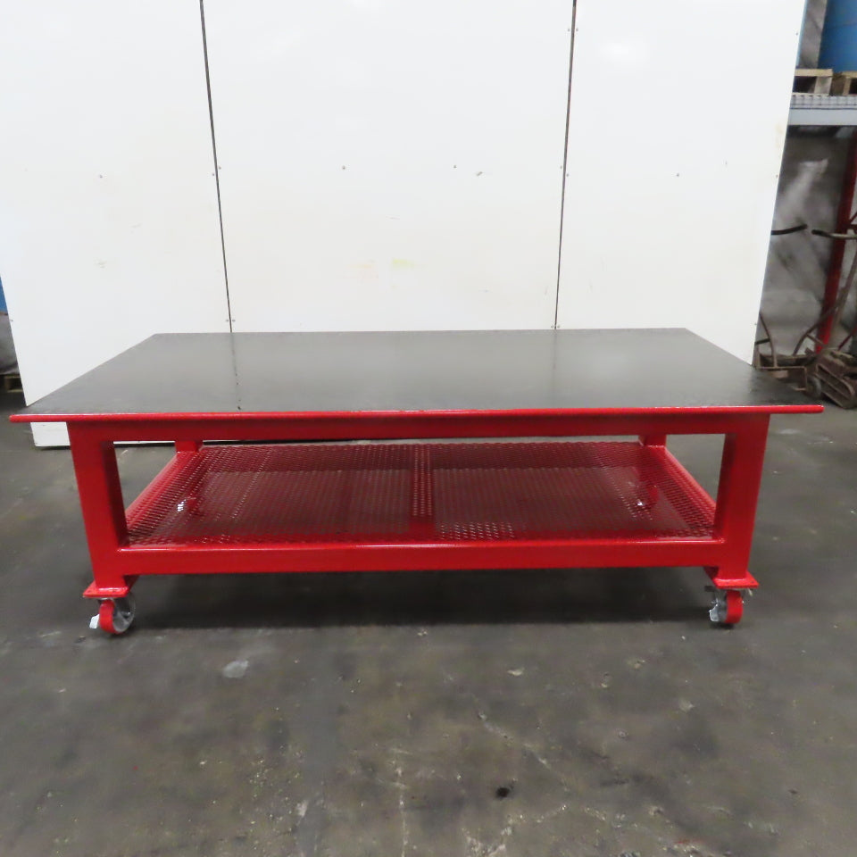 96" x 48" New Rolling Welding Table Work Bench 1" Steel Top W/ Shelf 34" Tall