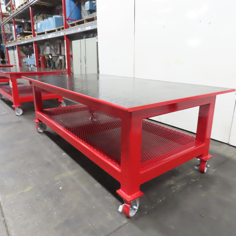 96" x 48" New Rolling Welding Table Work Bench 1" Steel Top W/ Shelf 34" Tall