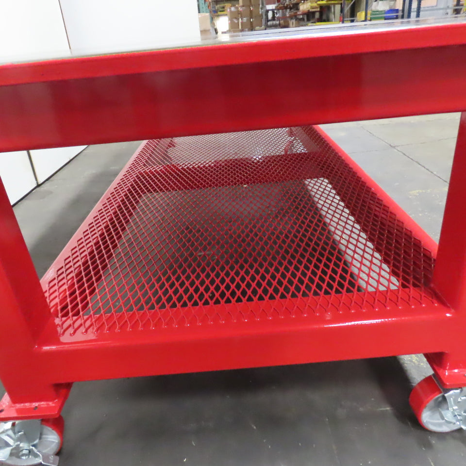 96" x 48" New Rolling Welding Table Work Bench 1" Steel Top W/ Shelf 34" Tall