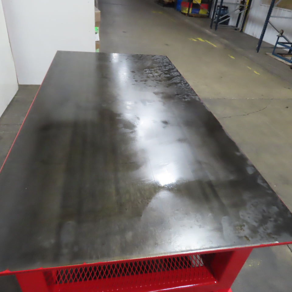 96" x 48" New Rolling Welding Table Work Bench 1" Steel Top W/ Shelf 34" Tall