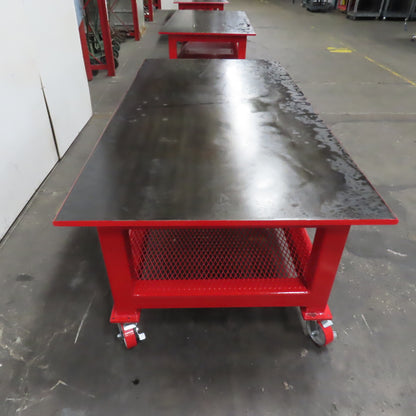 96" x 48" New Rolling Welding Table Work Bench 1" Steel Top W/ Shelf 34" Tall
