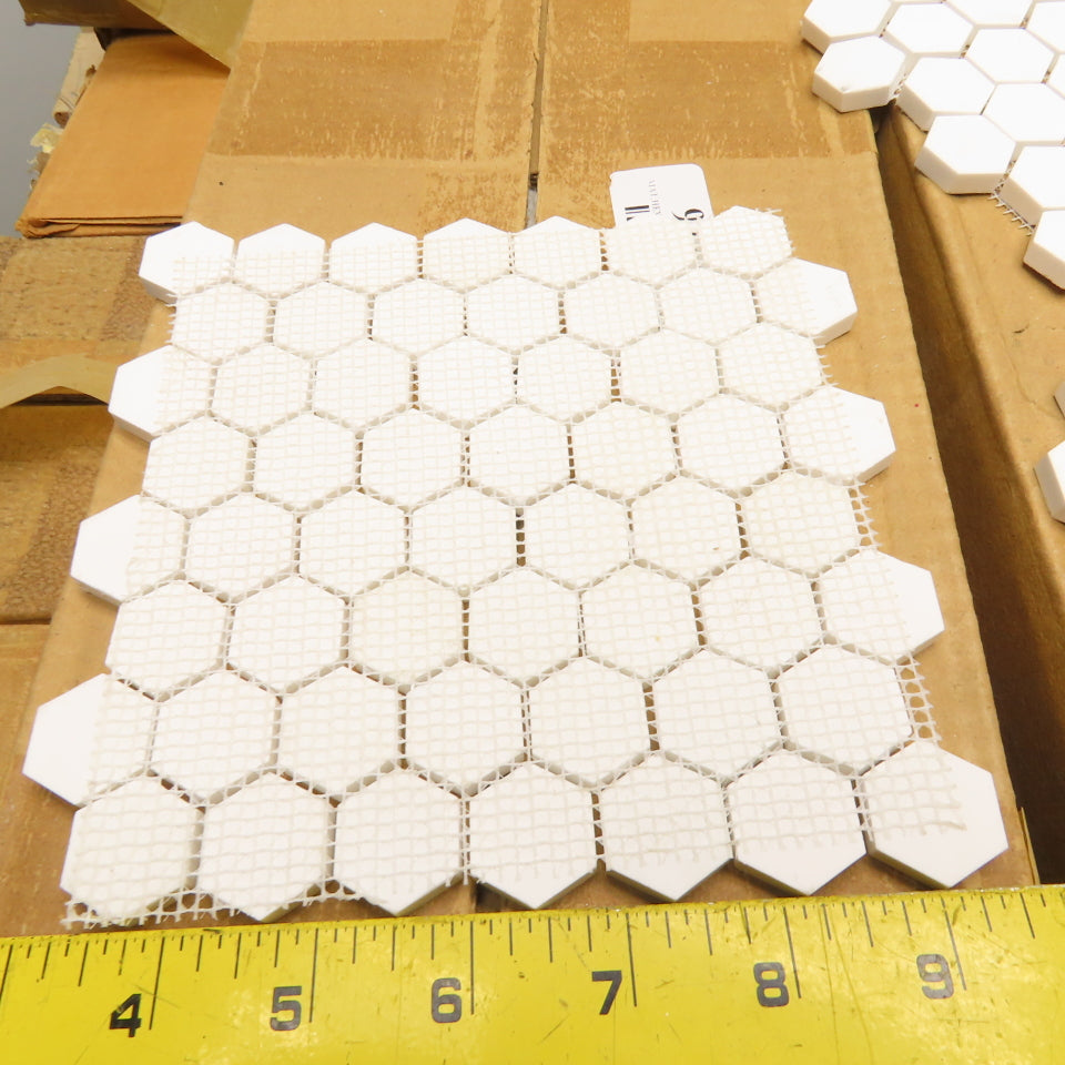 C.L Smith 74272 Hextile 6" x 6" x 1/4" Hex Mat Ceramic Wear Liner Tile 30 Cases