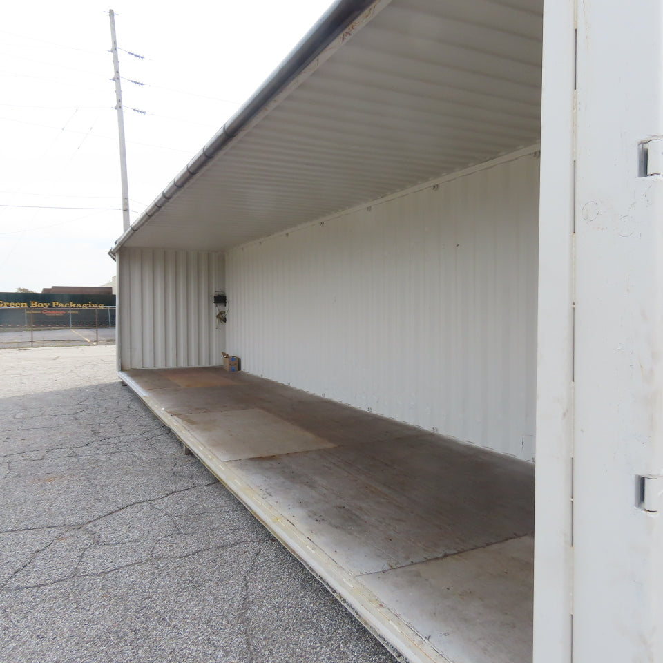 40' Open Side Shipping Storage Container W/ 12V Roll Up Curtain Door 38' Opening