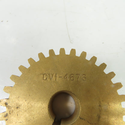 CVI-4676 30-Tooth Bronze Sprocket Gear 3/4" Bore 3-3/16" OD 5/8" Wide 3/16" Key